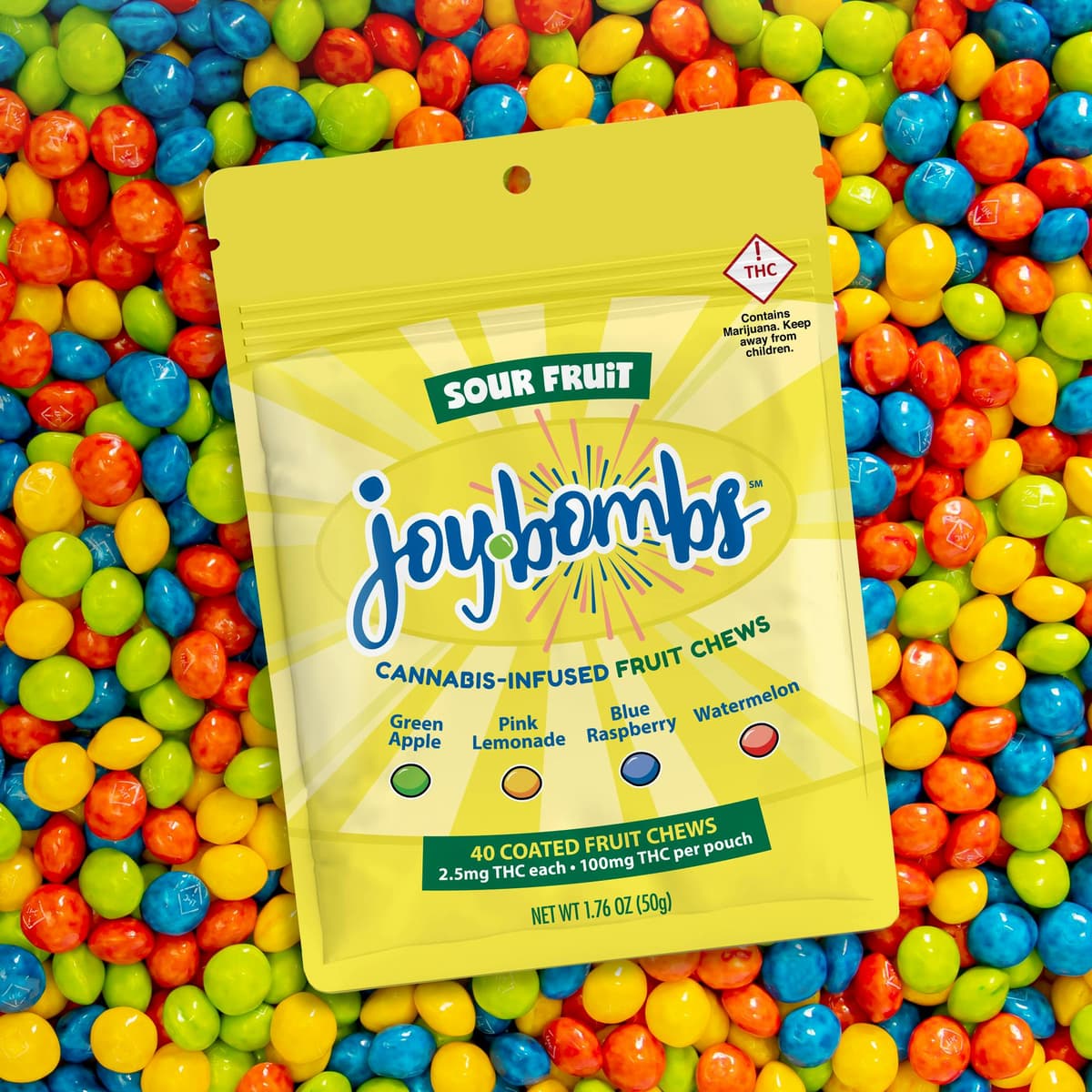 Joy Bombs Sour Fruit - 100mg THC (40pk / 2.5mg ea)