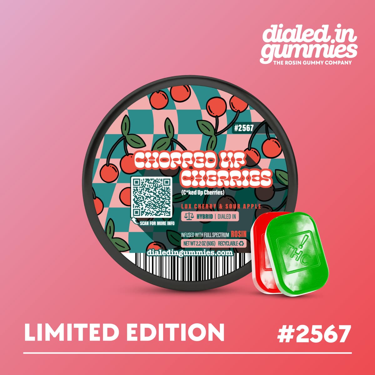 100mg - Chopped Up Cherries - Rosin Gummies (10pk)