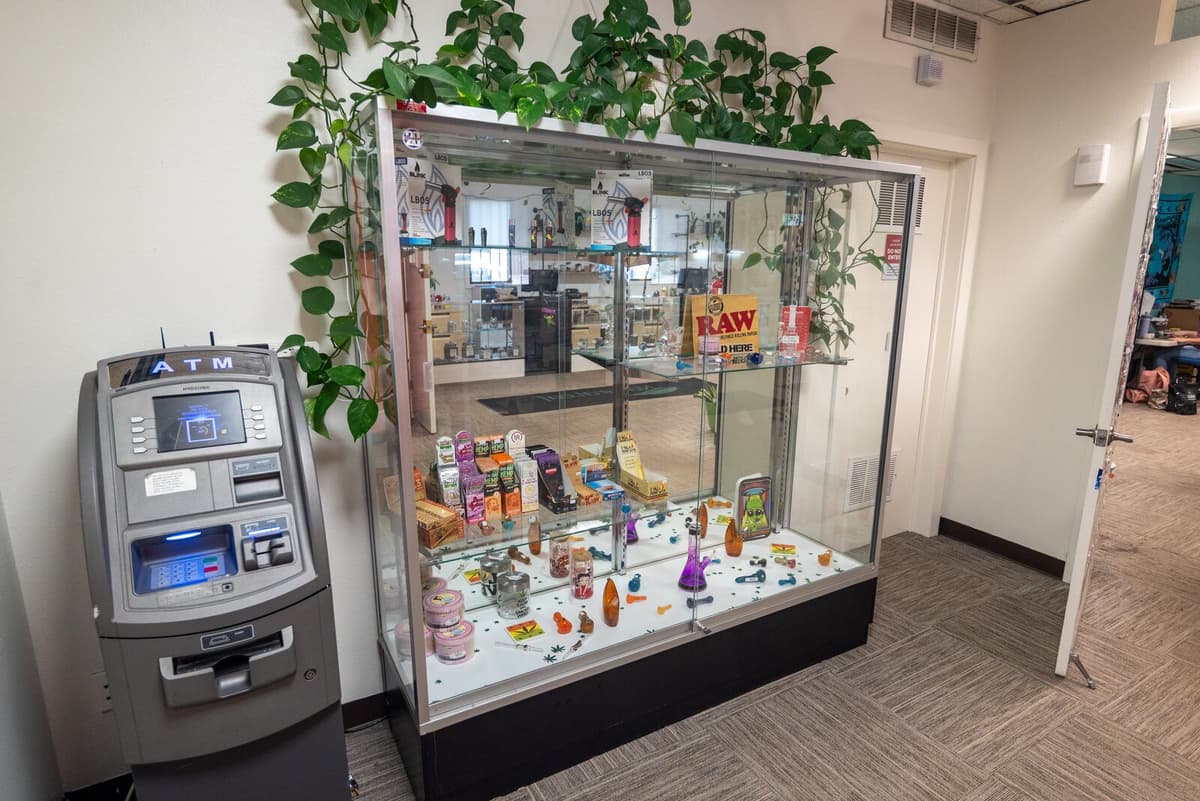 Accessories and onsite ATM at our Tejon Street dispensary in downtown Colorado Springs.
